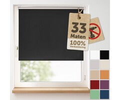 Verdunkelungsrollo ohne Bohren 45x130cm – 100% Verdunkelung Thermorollo – Klemmrollo für Fenster – 4-lagig, UV-Schutz, Seitenbedienung
