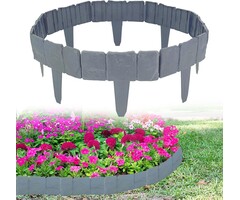 Gartengrenze in Steinoptik, Grau, Kunststoff (20 Stk.)