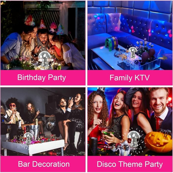 Silberne Pilz Discokugel Deko 11 cm - Schaumstoff mit Spiegelmosaik