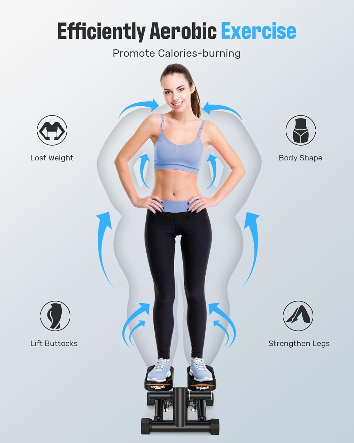 Mini Stepper mit Widerstandsbändern für Heimtraining - Jetzt bis zu 30% günstiger!