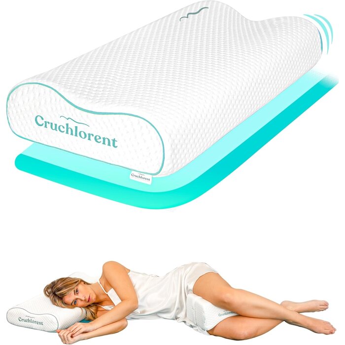 Orthopädisches Nackenkissen, ergonomisch, verstellbar, halbfest, für Seiten- & Rückenschläfer, Standard 70x35cm, Memory Foam, Anti-Schnarch