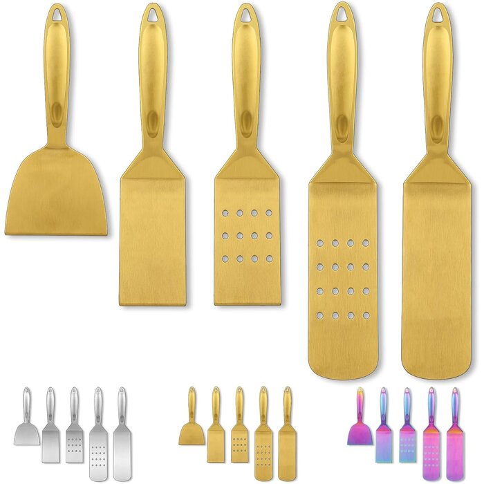 Grillbesteck Set, 5-teilig, Edelstahl mit hitzebeständigen Bakelit Griffen, Silber/Schwarz