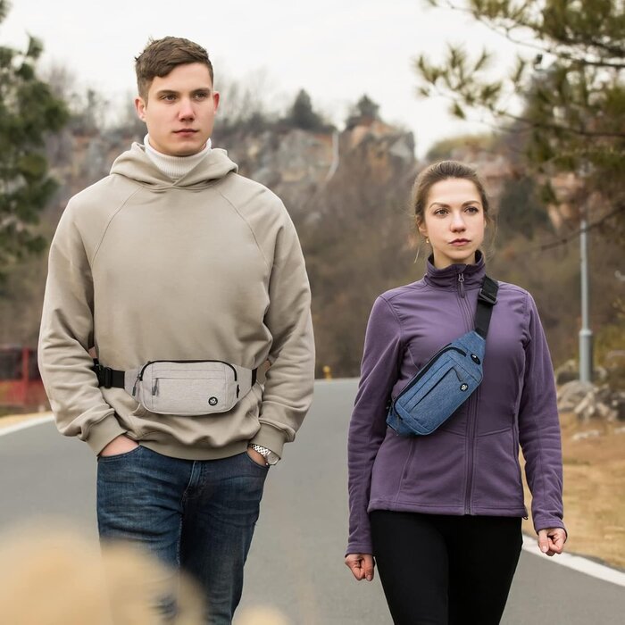 Unisex Sport Bauchtasche: Kleine Gürteltasche für Damen & Herren, mit Verlängerungsgurt für Reisen, Wandern, Hundetraining, Schwarz, Klein