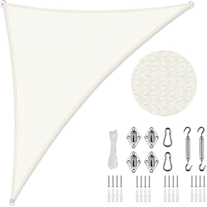 Sonnensegel Rechteckig 2x3m, Anthrazit - Atmungsaktiv, 95% UV-Schutz, inkl. Edelstahl-Montageset