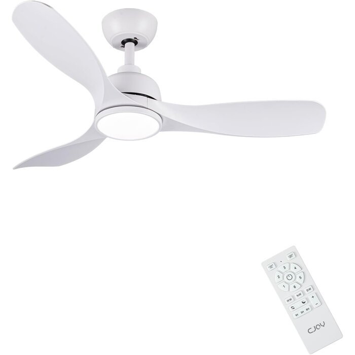Deckenventilator mit LED-Leuchte, 107cm Durchmesser, DC-Motor, 6 Geschwindigkeiten, 3 Farbtemperaturen, dimmbar, mit Fernbedienung