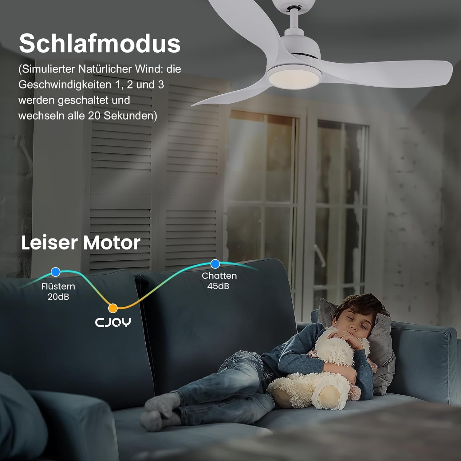 Smarter Deckenventilator mit LED & Fernbedienung, 107cm - Bis zu 30% Rabatt!