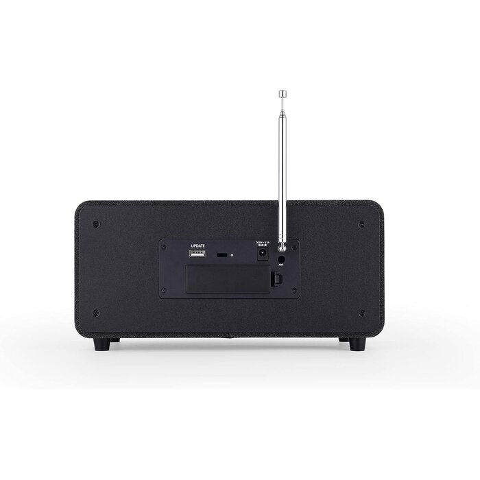 LCD FM/DAB+ Radio mit Bluetooth, USB, AUX IN, Schwarz - inkl. Fernbedienung, Dual-Alarm