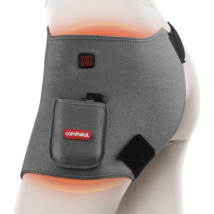 Beheizbare Hüftbandage zur Schmerzlinderung | USB-betrieben | Tragbar | Warme Therapie für Hüftbeschwerden