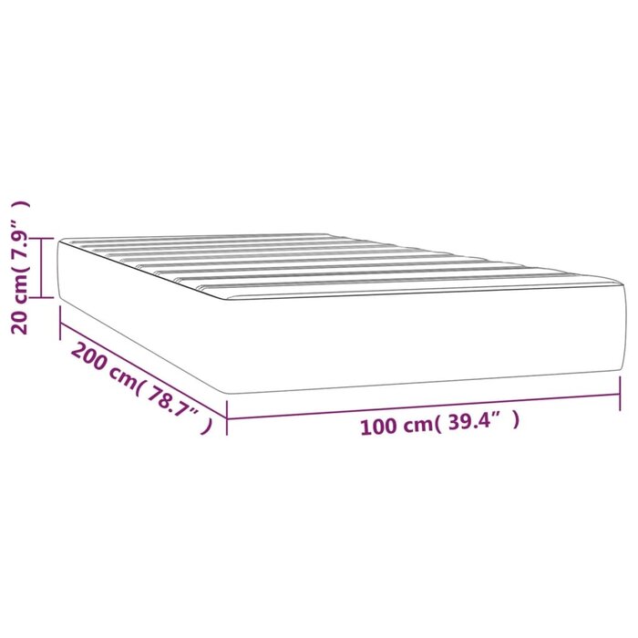 Boxspringbett mit Matratze, Samt, Schwarz, 100x200 cm