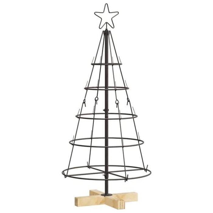 Weihnachtsbaum Kegel mit Ständer Schwarz 90 cm Stahl - Outlet