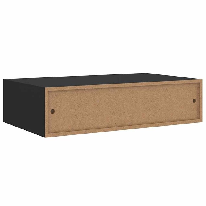 Wandregale mit Schublade (2 Stk.) 40x23,5x10 cm MDF Schwarz