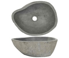 Waschbecken aus ovalem Flussstein (37-46)x(29-36) cm - Unikat für Ihr Bad