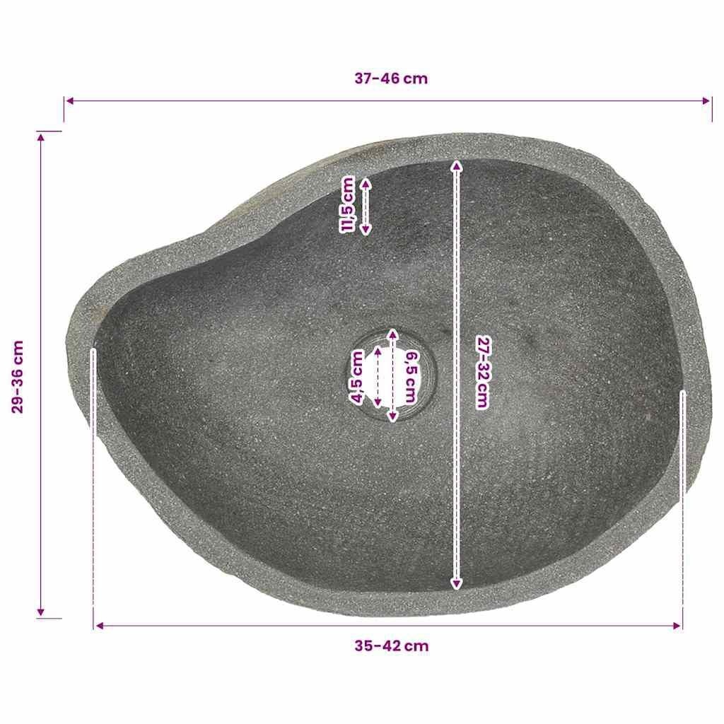 Waschbecken aus ovalem Flussstein (37-46)x(29-36) cm - Unikat für Ihr Bad