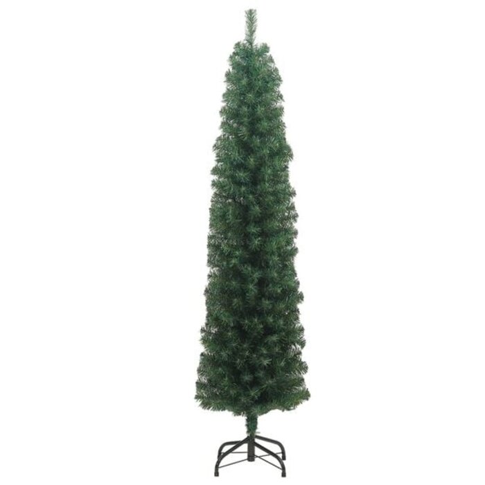 Schmale künstliche Weihnachtsbaum mit Ständer 180 cm PVC Grün