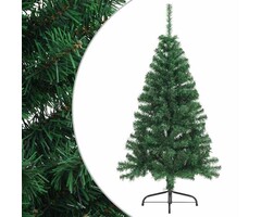 Halber künstlicher Weihnachtsbaum mit Ständer 150 cm PVC Grün