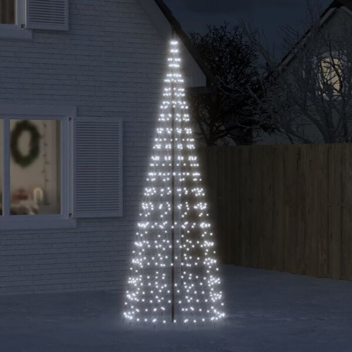 Fahnenmast LED Weihnachtsbaum 550 LEDs Kaltweiß 300 cm