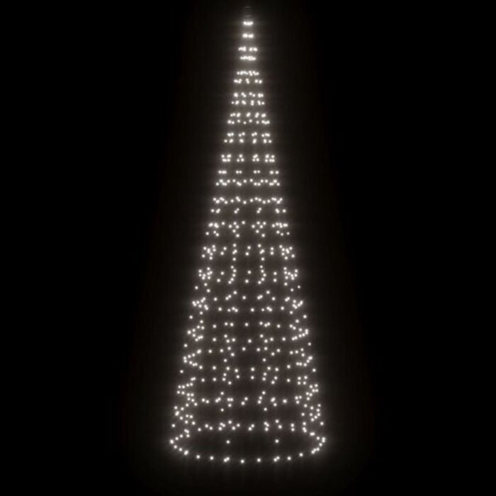 Fahnenmast LED Weihnachtsbaum 550 LEDs Kaltweiß 300 cm
