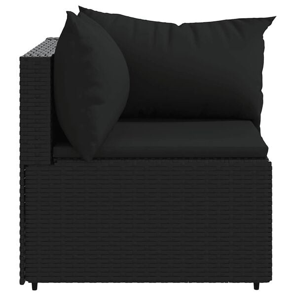 Garten Ecksofa 2-Sitzer Schwarz - Modul, Kissen, bis zu 30% günstiger!