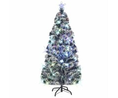 vidaXL Weihnachtsbaum mit LED und Ständer 210 cm Fiber Optic, Grün, 280 Zweige, 49 LEDs