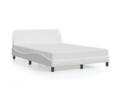 Kunstleder Bettgestell mit Kopfteil Weiß 120x200 cm – Outlet & Rückläufer