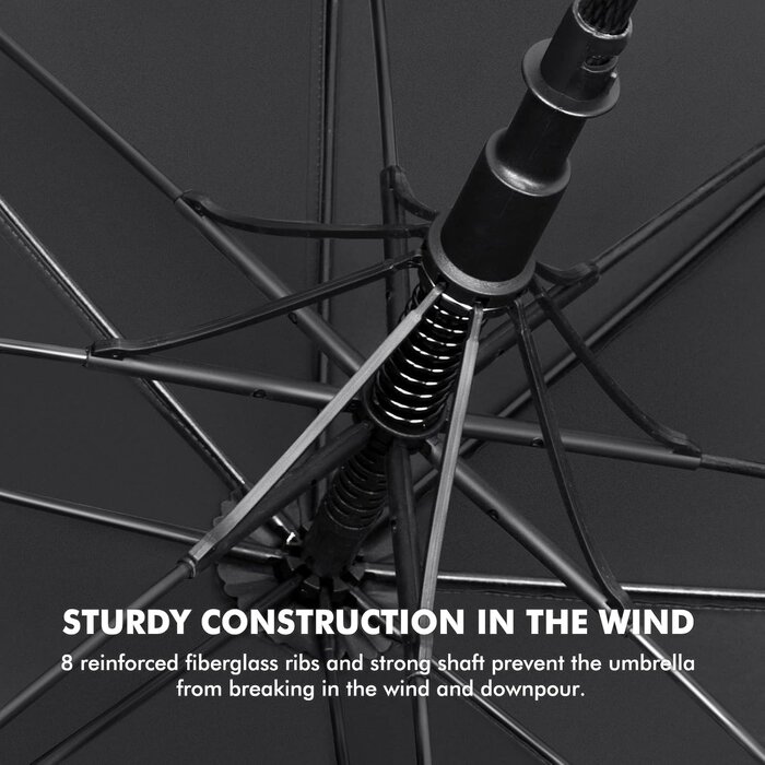 Golfschirm 54 Zoll, Schwarz, winddicht - bis zu 35% Rabatt!