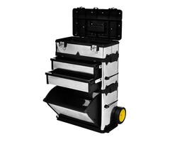 Outlet Deal: Mobiler 3-teiliger Werkzeugwagen aus PP/Edelstahl - bis zu 35% Rabatt!