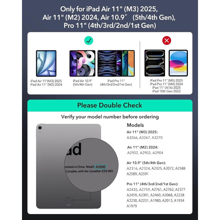 Bis zu 35% günstiger: Tastaturhülle für iPad Air/Pro 11" - Magnetisch, beleuchtet, Trackpad