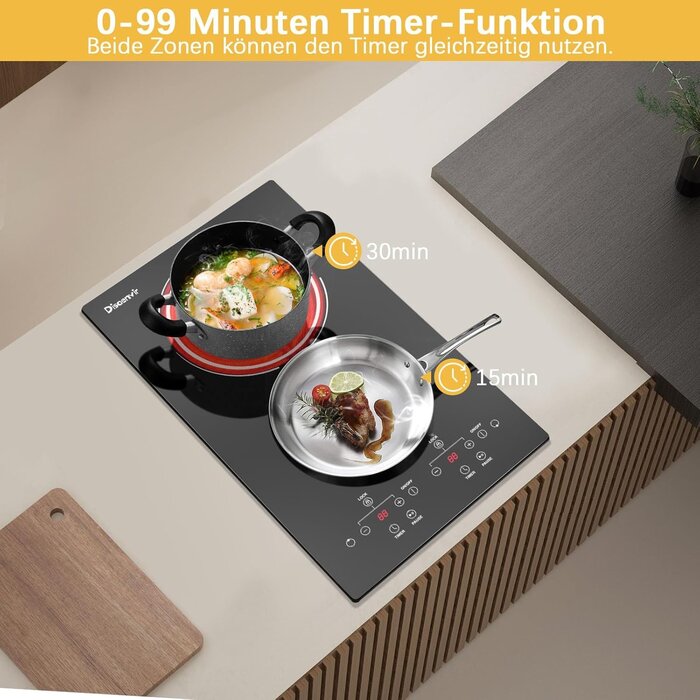 Einbau-Keramikkochfeld 2 Zonen, 3000W | Neuwertig & bis zu 35% reduziert!