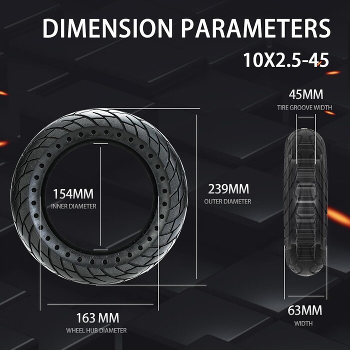 2er-Set 10x2.50 Vollgummi-Rollerreifen 10 Zoll für Scooter - bis zu 35% Rabatt