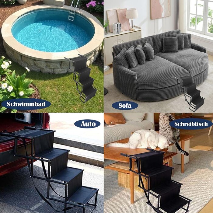 Faltbare Hundetreppe, 4 Stufen, gelenkfreundlich - Jetzt bis zu 35% sparen!