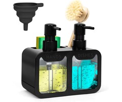 Küchen-Seifenspender-Set 4-in-1, Schwarz - Jetzt bis zu 35% günstiger!