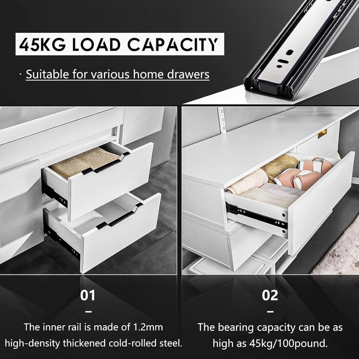 Schubladenschienen 250mm Schwerlast 45kg - bis zu 35% Outlet-Rabatt sichern!