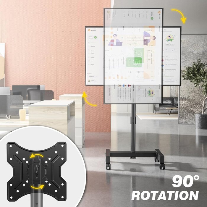 Mobiler TV-Ständer auf Rollen, höhenverstellbar, für 13-50 Zoll TVs - bis zu 35% Rabatt!