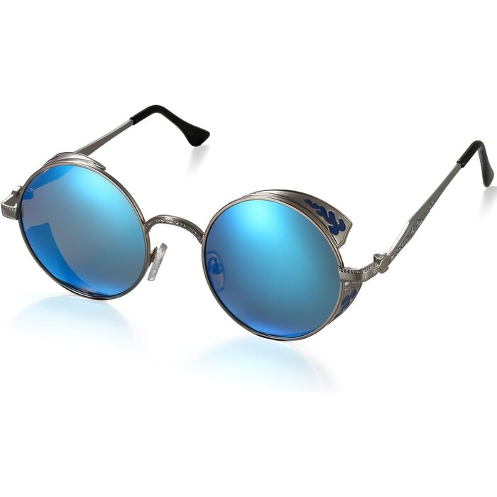 Retro Sonnenbrille Blau, polarisiert & verspiegelt - bis zu 35% Rabatt sichern!