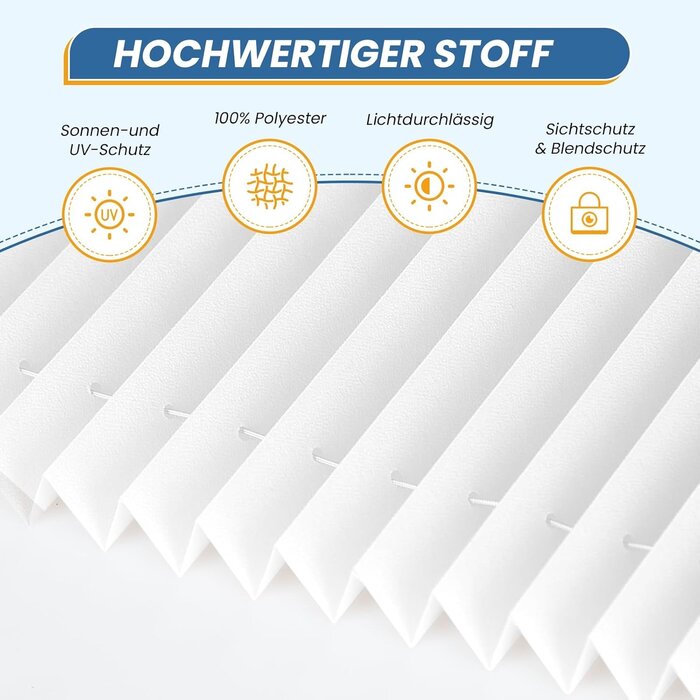 Plissee Faltrollo Klemmfix, 70x130cm Weiß - bis zu 35% reduziert!