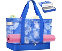 Große 45L Strandtasche mit Netz & Kühlfach - Jetzt bis zu 35% günstiger!