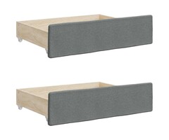 Dunkelgraue Bettschubladen (2er Set) aus Holz & Stoff - Bis zu 35% Rabatt!