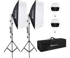 Studio Softbox Lichtset 50x70cm mit Stativen & 2x 85W Lampen - bis zu 35% Rabatt