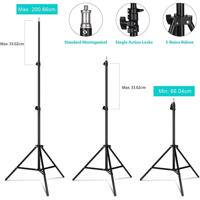 Studio Softbox Lichtset 50x70cm mit Stativen & 2x 85W Lampen - bis zu 35% Rabatt