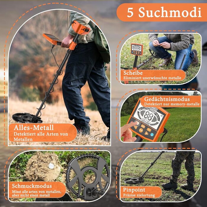Profi Metalldetektor für Erwachsene: 5 Modi, Tiefensuche - Bis zu 35% Rabatt!