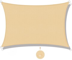 Sonnensegel Rechteckig 5x6m Sandfarben - Wasserabweisend, UV-Schutz, bis zu 35% Rabatt