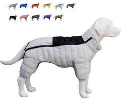 Warmer 4-Bein Hundemantel, Off-White, wasserdicht & reflektierend - Bis zu 35% Rabatt!