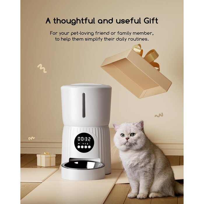 Automatischer Katzenfutterautomat 4L mit Timer - Jetzt bis zu 35% günstiger!