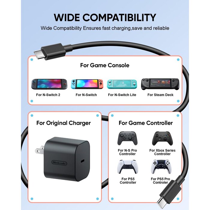 2er-Pack USB-C Ladekabel 60W PD für Gaming | Bis zu 35% Rabatt!