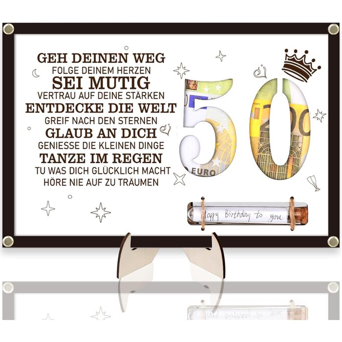 Geldgeschenk Bilderrahmen 50. Geburtstag für Männer & Frauen - bis zu 35% reduziert