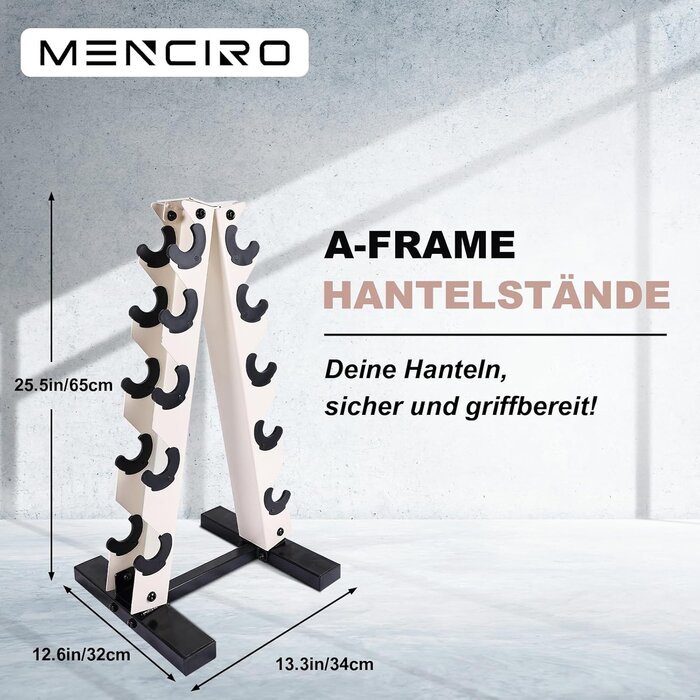 A-förmiges Hantelregal für 5 Kurzhanteln - Jetzt bis zu 35% günstiger!