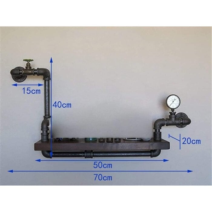 Industrielles Vintage Wandregal (70x40cm) - Jetzt bis zu 35% sparen!
