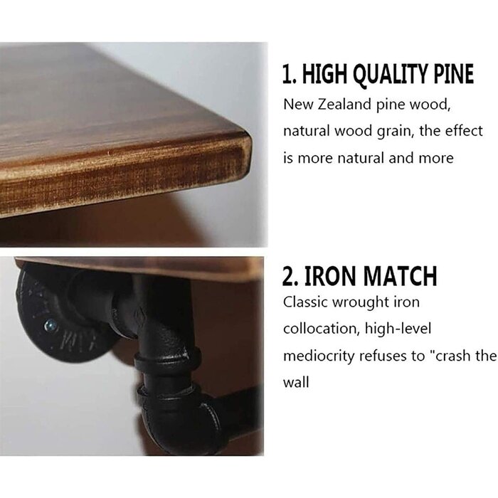 Industrielles Vintage Wandregal (70x40cm) - Jetzt bis zu 35% sparen!