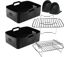 Wiederverwendbare Silikonformen für Dual-Zone Heißluftfritteuse, 5er-Pack - Bis zu 35% Rabatt!