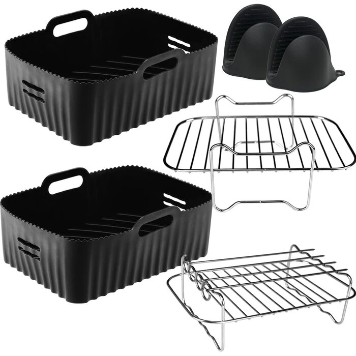 Wiederverwendbare Silikonformen für Dual-Zone Heißluftfritteuse, 5er-Pack - Bis zu 35% Rabatt!